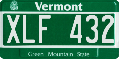 VT license plate XLF432