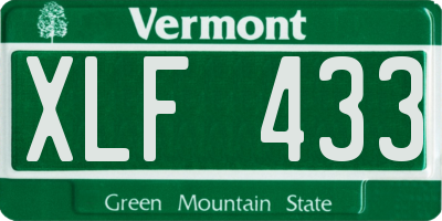 VT license plate XLF433