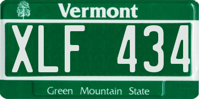 VT license plate XLF434
