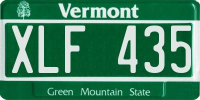 VT license plate XLF435