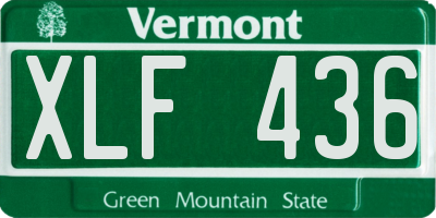 VT license plate XLF436