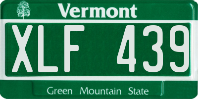 VT license plate XLF439