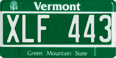 VT license plate XLF443
