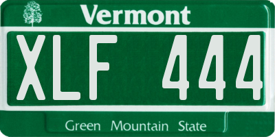 VT license plate XLF444