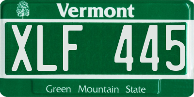 VT license plate XLF445