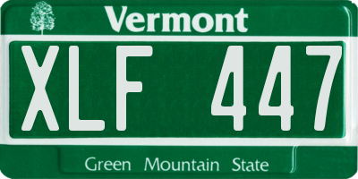 VT license plate XLF447