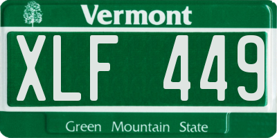 VT license plate XLF449