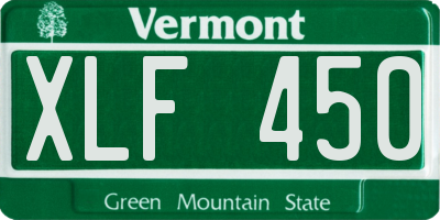 VT license plate XLF450