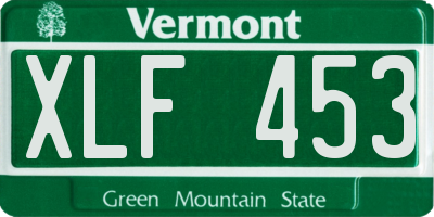 VT license plate XLF453