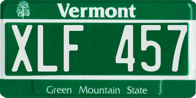 VT license plate XLF457