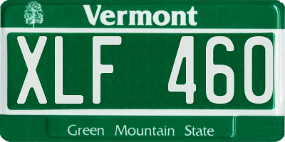 VT license plate XLF460
