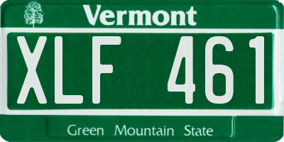 VT license plate XLF461