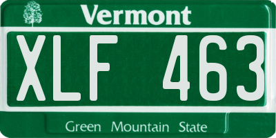 VT license plate XLF463