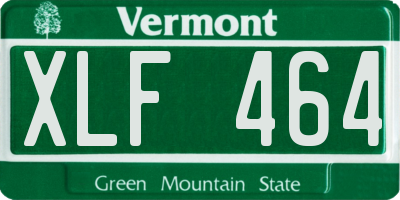 VT license plate XLF464