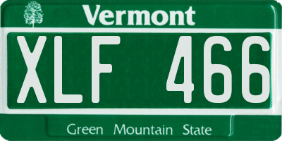 VT license plate XLF466