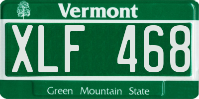 VT license plate XLF468
