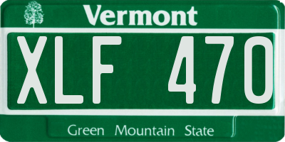 VT license plate XLF470