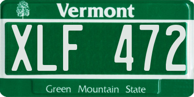 VT license plate XLF472
