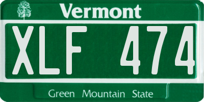 VT license plate XLF474