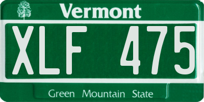 VT license plate XLF475