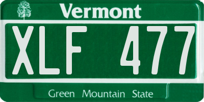VT license plate XLF477