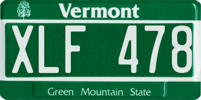 VT license plate XLF478