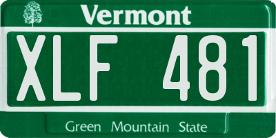 VT license plate XLF481
