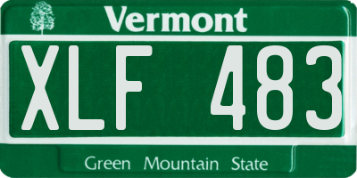 VT license plate XLF483