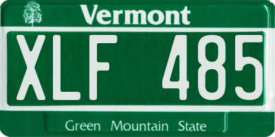 VT license plate XLF485