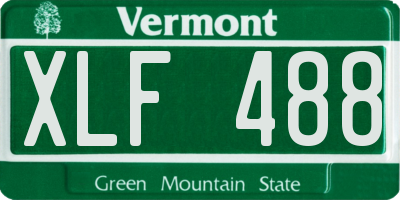 VT license plate XLF488