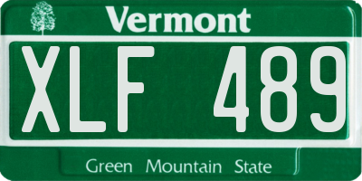 VT license plate XLF489