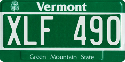 VT license plate XLF490