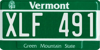 VT license plate XLF491