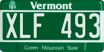 VT license plate XLF493