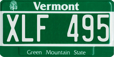 VT license plate XLF495