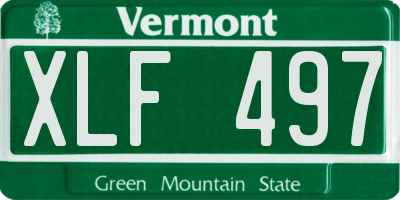 VT license plate XLF497