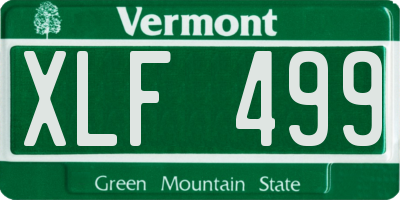 VT license plate XLF499