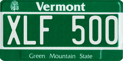 VT license plate XLF500