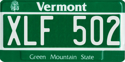 VT license plate XLF502