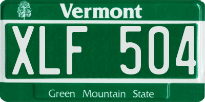 VT license plate XLF504