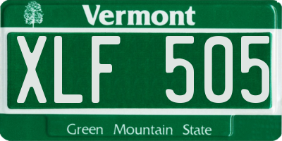 VT license plate XLF505