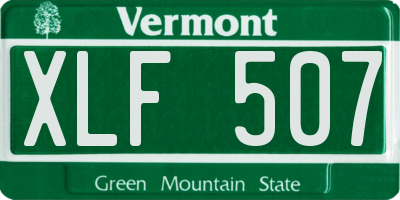 VT license plate XLF507