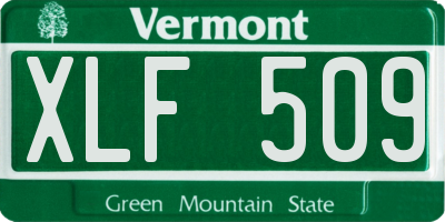VT license plate XLF509