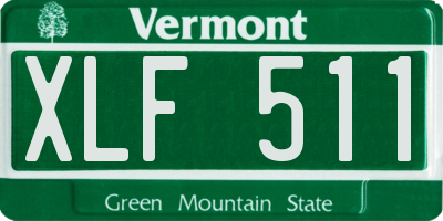 VT license plate XLF511