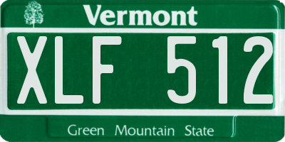 VT license plate XLF512