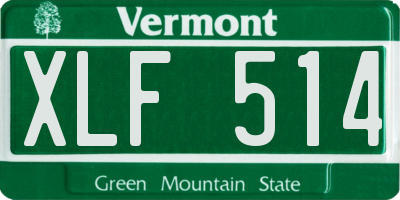 VT license plate XLF514