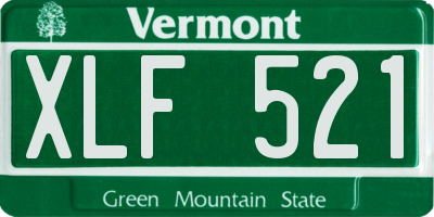VT license plate XLF521