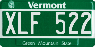 VT license plate XLF522