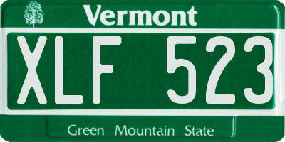 VT license plate XLF523