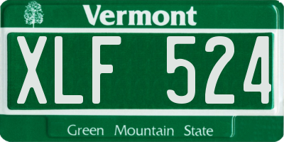VT license plate XLF524